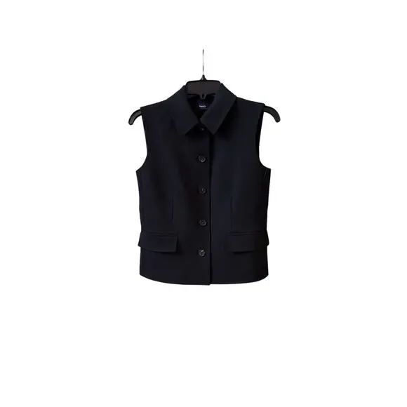 Theory Women's Tailored Vest, Black, 0 (New) - Picture 4 of 8